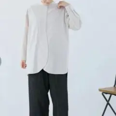 ライトコットンリネンギャザーチュニック natural by clip ホワイト 