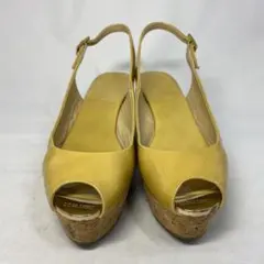 ジミーチュウ　マスタード　ウェッジサンダル　サイズ表記「37」 23.5センチ