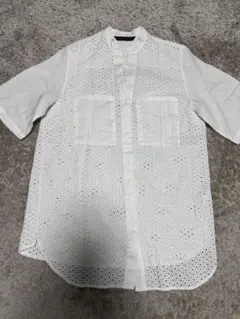 ZARA ザラ　リネン　麻混　サイズM 白シャツ