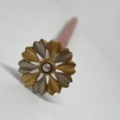 031812 アンティーク　金工　金銀　菊　かんざし　小さな　笄