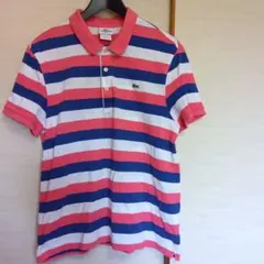 LACOSTE ラコステ ポロシャツ ボーダー マルチカラー サイズ6