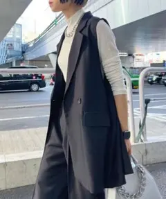 ページボーイ PAGEBOY ベスト リッチツイルセットアップジレジャケット