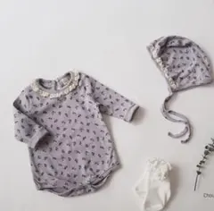 新品　未使用　2点　セット　ロンパース　ボンネット　花柄　女の子　子供服