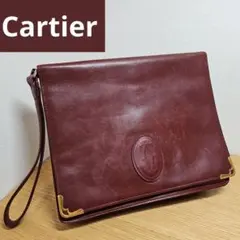 Cartier カルティエ マストライン クラッチバッグ ゴールド金具 ボルドー