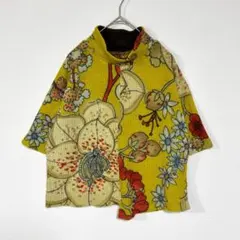 VIANTE/ヴィアンテ　半袖ニット　トップス　ハイネック　花柄　個性的