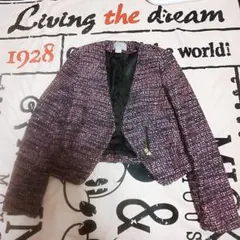 今月削除‼️　ツイード ピンク パープル ジャケット ZARA ザラ 系