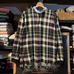 90s USA製 ラルフローレン バンドカラー ロンT M 珍品 シティボーイ
