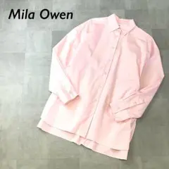 美品 Mila Owen ビッグ シルエット シャツ 長袖 ライトピンクのサムネイル