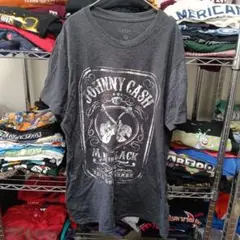 00s海外製XL古着メンズ音楽ジョニー・キャッシュロゴtシャツUSA直輸入
