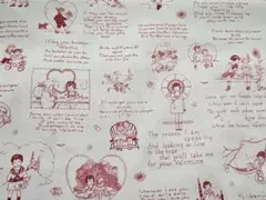 大SALE✨USA fabric マーカスブラザーズ バレンタイン柄 赤♡