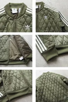 adidas キルティングジャージ セットアップ　カーキ色