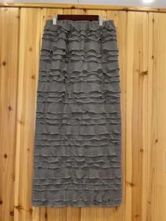 LOWRYS FARM チビフリルタイトスカート　グレー