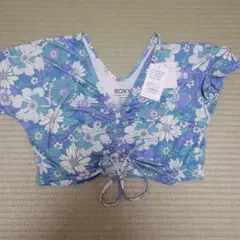 ROXY 花柄 シャーリング 半袖トップス Mのサムネイル