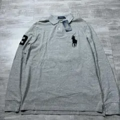 未使用品タグ付属 ポロラルフローレン ビッグポニー 長袖 ポロシャツ グレー L