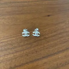 CCロゴ シルバークリスタルピアス