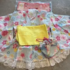 子供用　花柄　浴衣ドレス 120cm