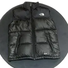 USA ノースフェイス ブラック 黒 ヌプシ ダウン ベスト センターロゴ