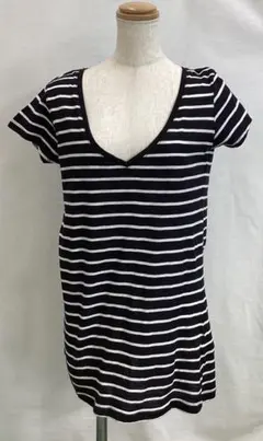 T763N レディース半袖Tシャツ 黒白 ボーダー 夏 M ZARA ザラ1/5