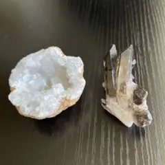 クリア水晶、スモーキークォーツ　クラスター