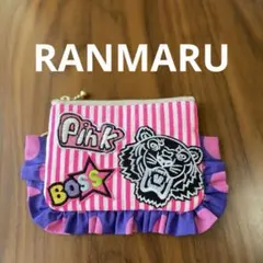 ハンドメイドミニポーチ　フリルポーチ　スクエア　#RANMARU