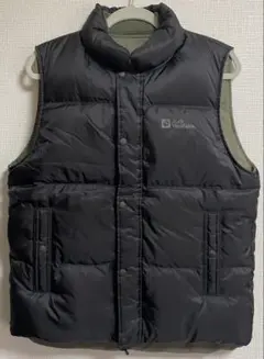 Jack Wolfskin ブラック ダウンベストリバーシブルメンズMサイズ