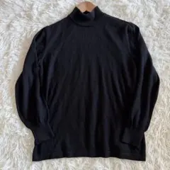 Leilian レリアン 長袖ニット ハイネック カシミヤ100% 블랙 M