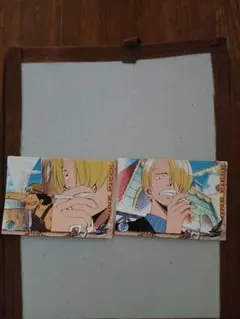 ワンピース サンジ アニメシーン　ステッカー　2枚セット