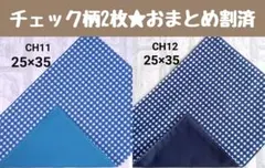 2点おまとめ品　ランチョンマット　チェック　柄　ナフキン　シンプル　ハンドメイド