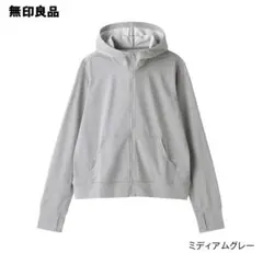 無印良品 ＵＶカット乾きやすいフルジップパーカ ミディアムグレー Sサイズ