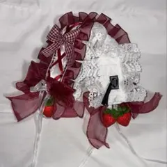ヘッドドレス いちご ストロベリー 赤 レッド ロリータ ゴスロリ コスプレ