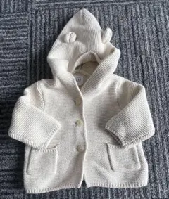 ベビー　GAP 白　くまさん　カーディガン