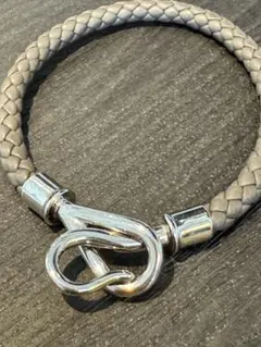 HERMES レザーブレスレット 《ジャンボH》 グリ・エタンのサムネイル