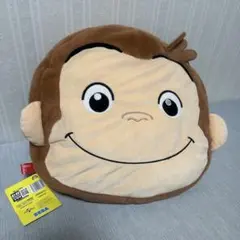 【curious george】 おさるのジョージ　クッション　フリース素材　顔のサムネイル