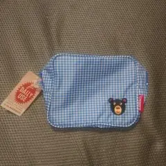 GLADEE&CO. ギンガムチェック ポーチ クマ刺繍