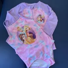プリンセス水着とラッシュガードセット　5歳サイズ