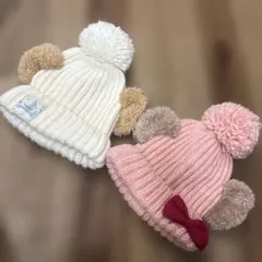 ダッフィー　シェリーメイ　ポンポン付きニット帽 57.5cm