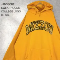 90S US古着 カレッジ スウェット パーカー ワッペンパーカー イエロー