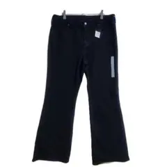 新品 GU デニムパンツ XXL ブラック フレア ストレッチ きれいめ