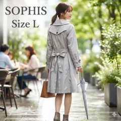 SOPHIS レインコート トレンチコート L グレー 撥水 Aラインのサムネイル