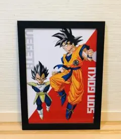 CC❹ドラゴンボール 一番くじ クリアイラスト 【額付】孫悟空VSベジータ