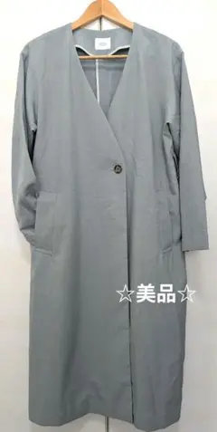 LOWRYS FARM ノーカラーコート ライトグリーンのサムネイル