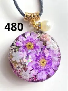 ドライフラワーミニ薔薇 縦4センチ レジン ネックレス - メルカリ