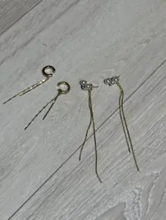 ゴールドピアス　パール　イヤーカフ