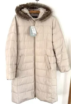 新品　ベージュ 中綿ジャケット フード付 コート