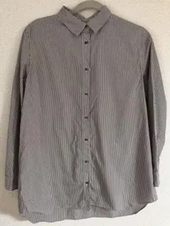 UNIQLO ブラウンストライプ 長袖シャツ L