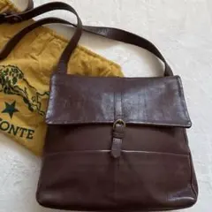 美品✨イルビゾンテ レザー フラップ ショルダーゴールド金具 ダークブラウン