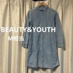 【BEAUTY&YOUTH】 デニムシャツワンピース ライトブルー M相当のサムネイル