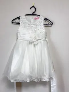 [美品]ホワイト フォーマルドレス 110cm