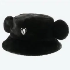 ミッキーマウス 耳付きファー バケットハット