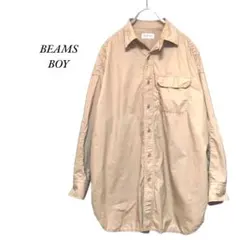 BEAMS BOY　タイプライターワークビッグシャツ　ベージュ　ビームスボーイのサムネイル